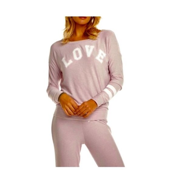 New Chaser Love Graphic Cozy Knit Crewneck L/S Pullover Sweatshirt XS NWT - Picture 4 of 13